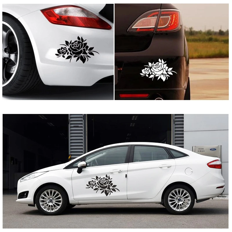 Забавные наклейки на автомобиль 2 шт. цветок роза наклейка капот двигателя