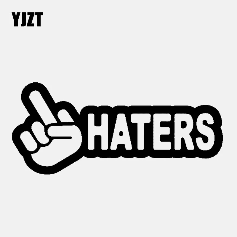 YJZT 13 3 см * 5 8 HATERS (хейтеры) средний палец Смешные автомобильные Стикеры виниловые