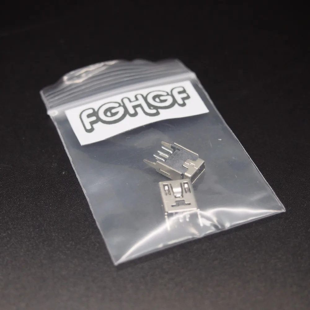 100 шт. 5P 5-контактный разъем MINI USB 180 градусов 2 DIP feet для MP3 MP4 и т. Д. |