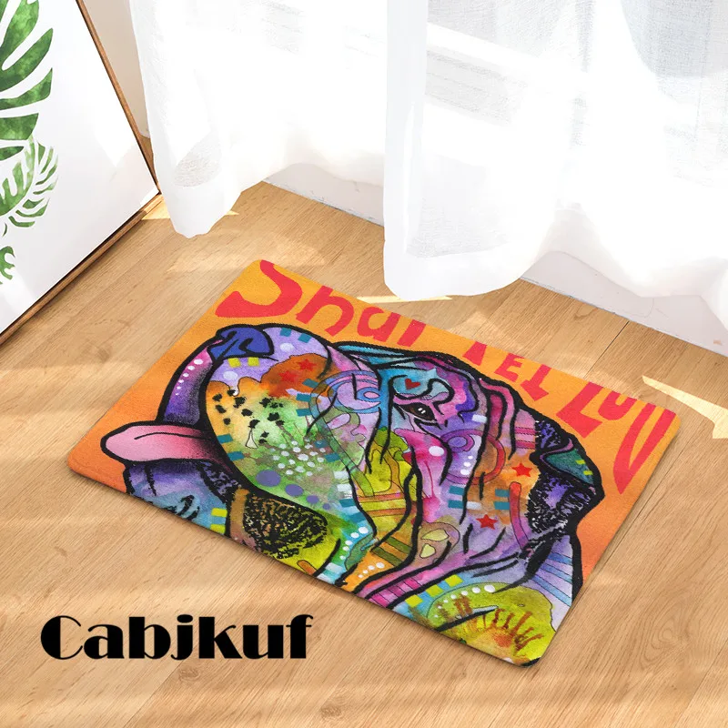 Новый модный стиль цветные ковры с принтом собаки противоскользящие напольные