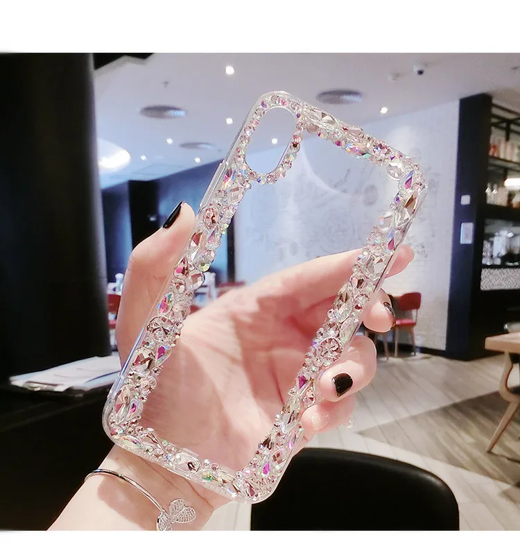 Роскошные средства Капа Bling алмаз горный хрусталь кристалл чистый мягкий чехол для iPhone 11 pro max X XS MAX XR 8 7 6 Plus 5S Coque