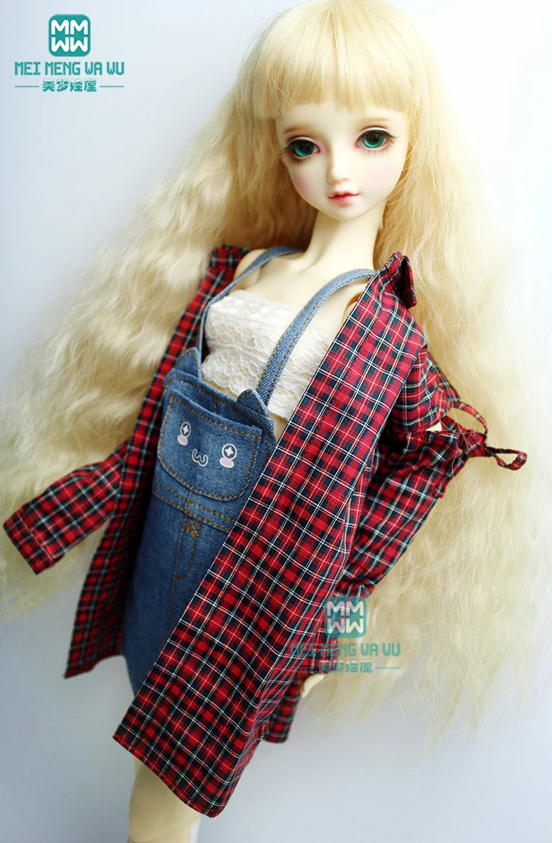 Одежда для куклы 1/3 BJD модное джинсовое платье с мультяшным котом|Куклы| |