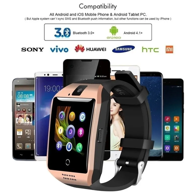 Новый Bluetooth Q18 Смарт часы Для мужчин женщин шагомер наручные с механизмом две SIM