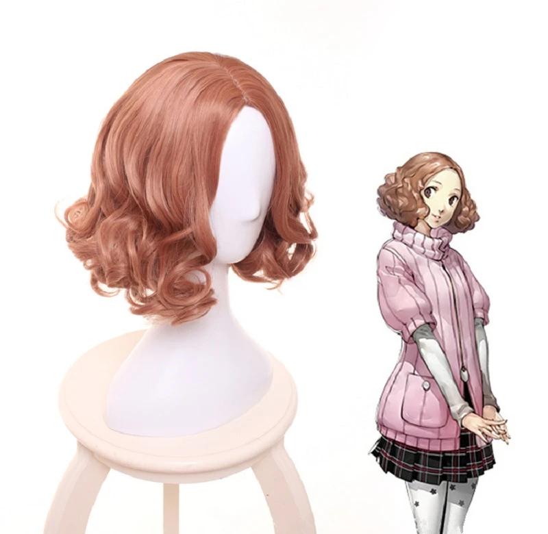 Горячая Аниме игра Persona 5 Хару Окумура Косплей парик Хэллоуин играть короткие кудрявые парик вечерние сцена Высокое качество волос