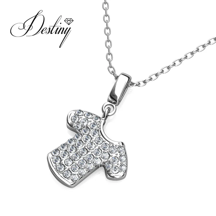 Destiny Jewellery Милая футболка небольшой кулон украшен стразами от Сваровски jewelry