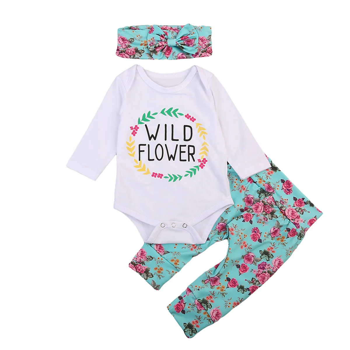 Для маленьких девочек топ Wild Flower комбинезон леггинсы с цветочным принтом пальто