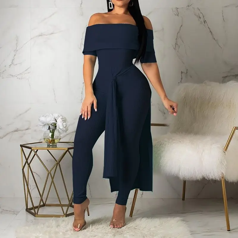 Женский офисный комбинезон розовый тонкий однотонный синий|Женские комбинезоны|