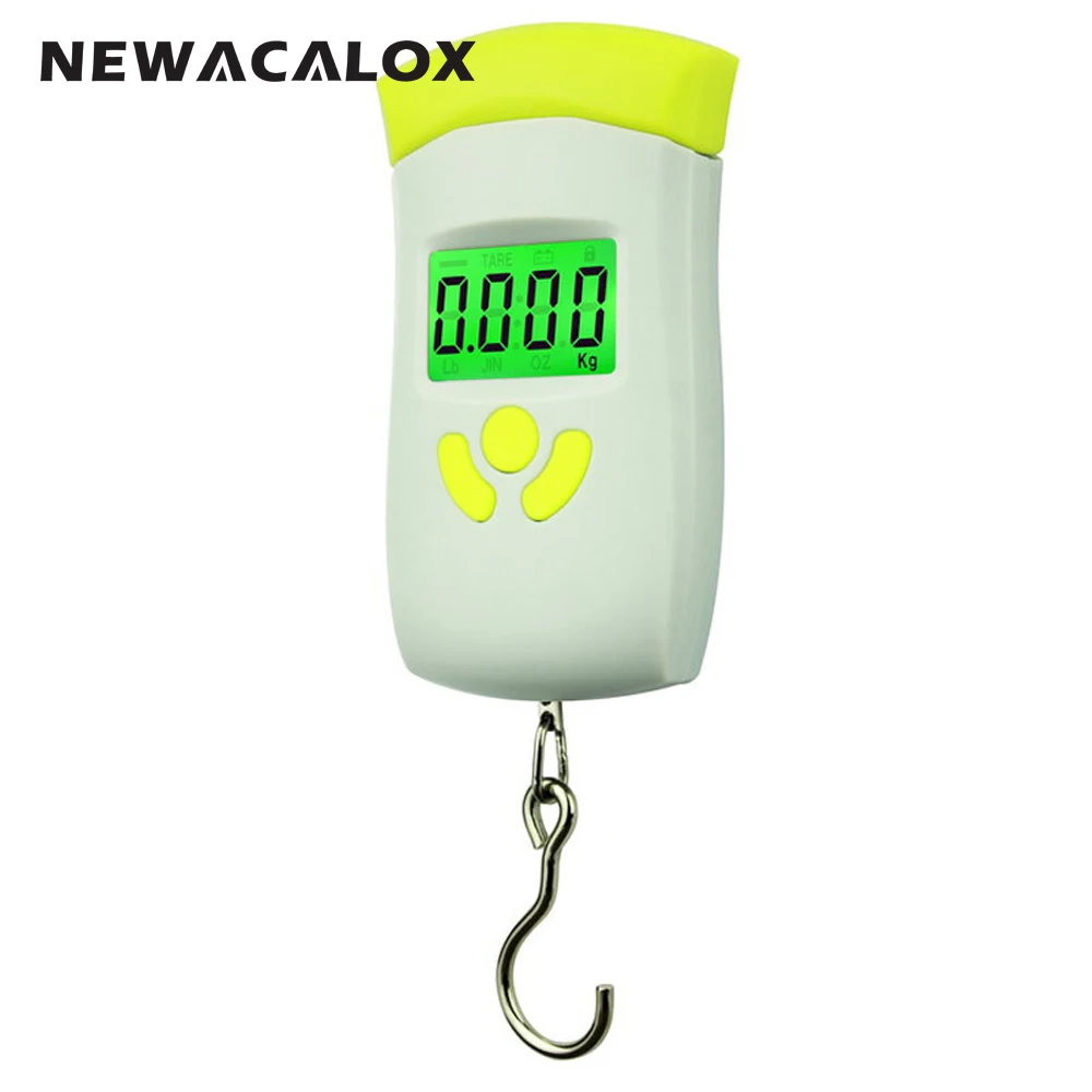 Newacalox 50 кг/110lb цифровая камера путешествий Весы Вес Рыбалка ЖК дисплей