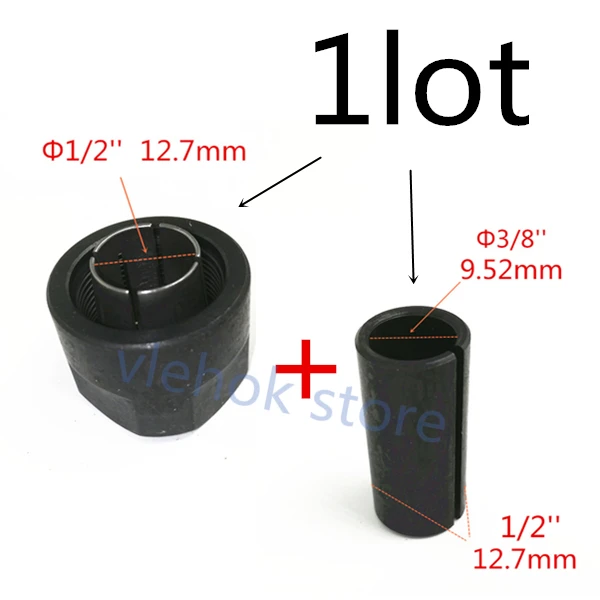 Цанга 1/" 1/4" 3/" 6 мм 8 мм 9,52 мм 12 мм 12,7 мм для BOSCH GOF1200A GOF1200 GOF1300CE GOF1300ACE GOF2000CE GOF1400CE GOF1600CE - Цвет: 2PCS    E   and    K