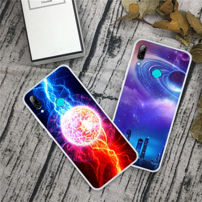 Силиконовый чехол для Huawei P Smart 2019 мягкий с художественным принтом 2020 Прозрачный