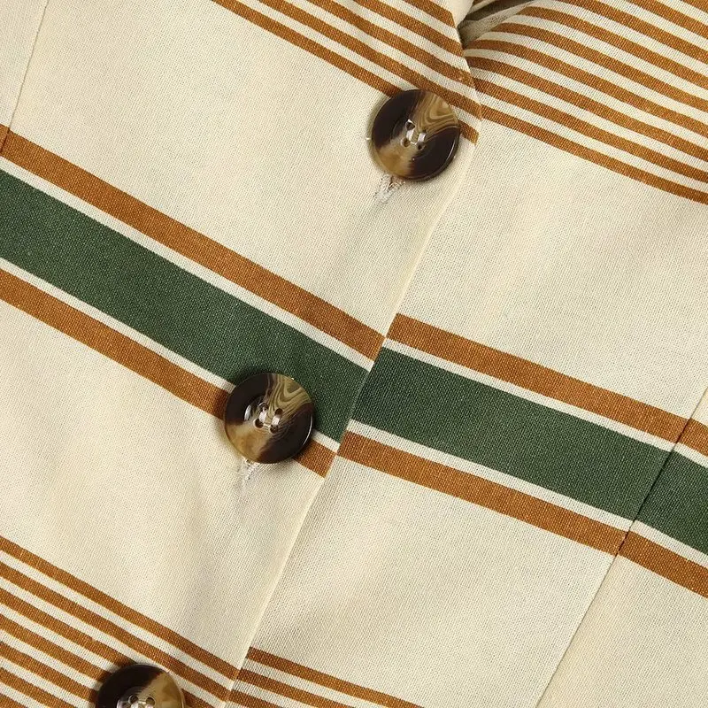 Платье в полоску с кнопками европейском и американском стиле 1981 050 9654|Женские