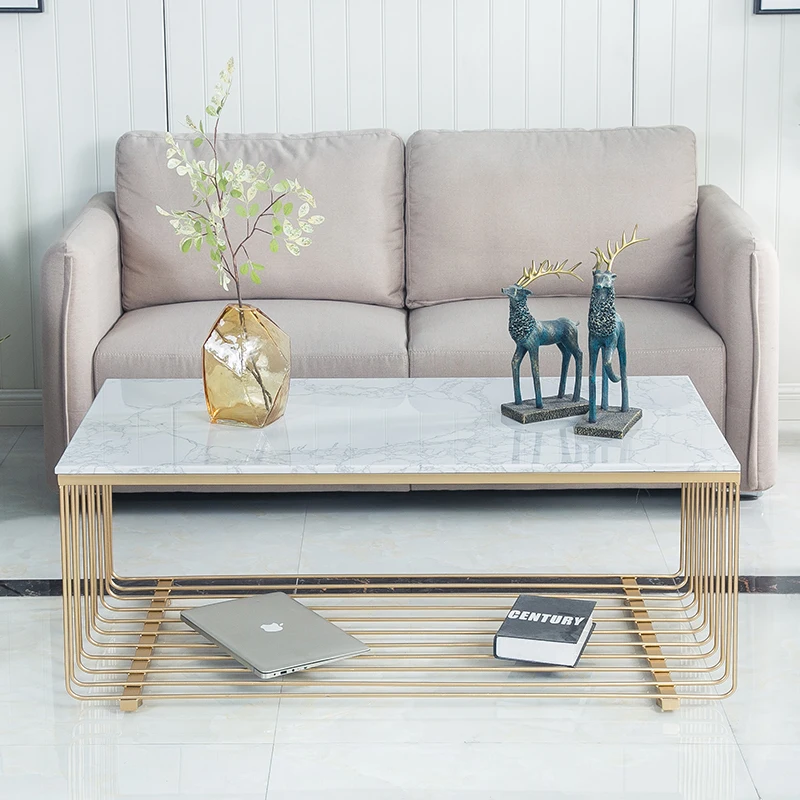 Журнальный столик Луи скандинавский гостиная мраморный железный прямоугольник