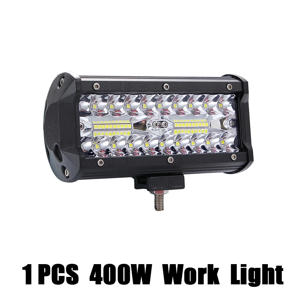 1pcs 400W Work Light Светодиодный рабочий светильник 4, 5, 7 дюймов, Светодиодный точечный светильник для внедорожников, автомобильный головной светильник, грузовик, трактор, лодка, прицеп, 4x4, внедорожник, ATV, светодиодный светильник для вождения - Цвет: 1pcs 400W Work Light