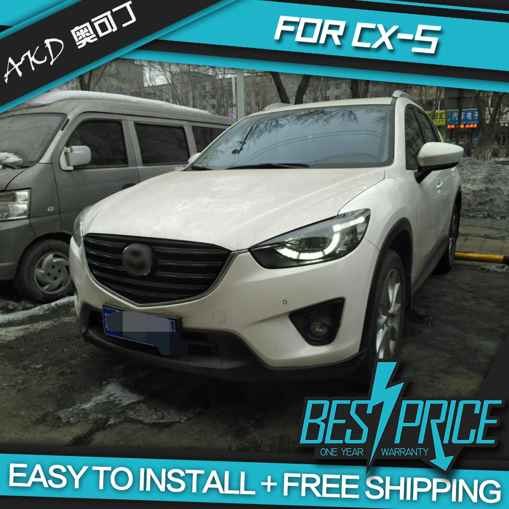 АКД автомобилей Стайлинг фар для Mazda CX-5 2011- CX5 фары светодиодные ходовые огни биксенон интенсивность пучка Противотуманные фары ангельские глазки авто