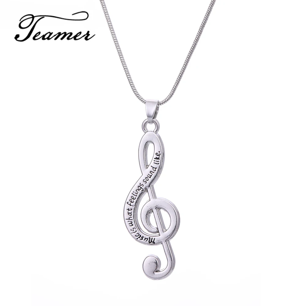 Teamer Lovely G Clef Treble Charm подвеска ожерелье для женщин девушек ювелирное изделие