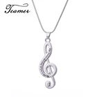 Teamer Lovely G Clef Treble Charm, подвеска, ожерелье для женщин, для девушек, ювелирное изделие, подарок, музыкальный символ, регулируемая позолоченная цепочка