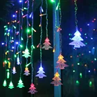 Рождественская светодиодный рлянда, светодиодная гирлянда-занавес в виде сосулек, 220 В, 4,5 м, 100 светодиодный