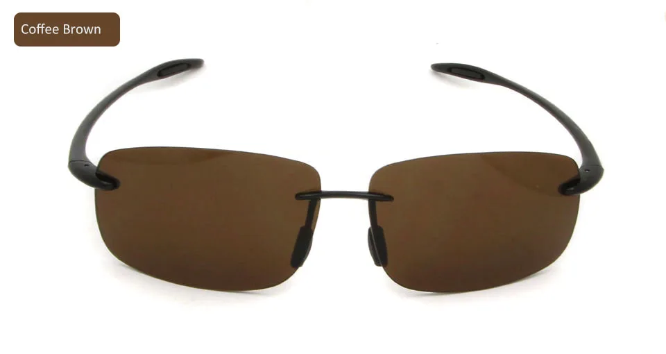Coffee Brown Sorbern Новые классические квадратные солнцезащитные очки без оправы мужские TR90 ультралегкие солнцезащитные очки нейлоновые линзы UV400 очки для вождения для мужчин - Цвет линз: Coffee Brown