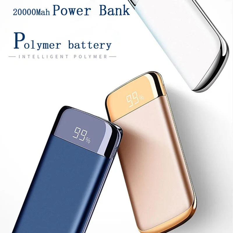 30000mah Power Bank External Battery PoverBank 2 USB LED Powerbank Portable Mobile phone Charger for Xiaomi MI iphone XS Max 8 7 | Мобильные