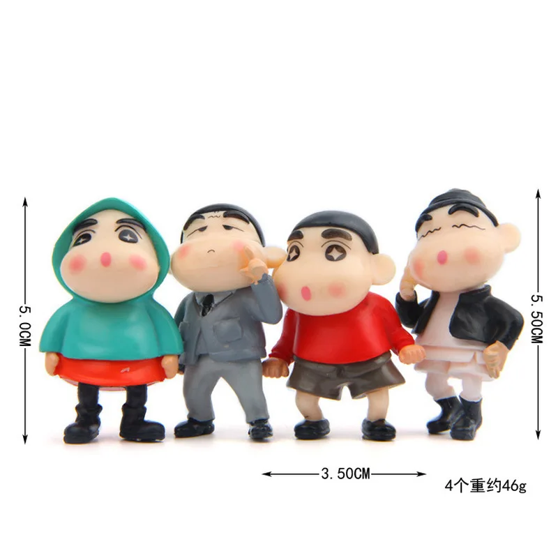 Crayon Shinchan 4 Модные версии милых выражений Аниме фигурки Детские игрушки|Игровые и