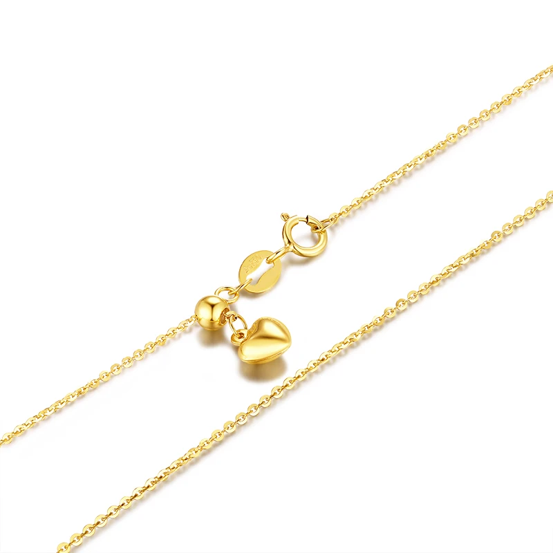 GCZQ Genuine 18K White/Yellow/Rose Gold Chain 1.4g Arbitrarily adjustable Necklace Gold Chain Pure Gold Necklace