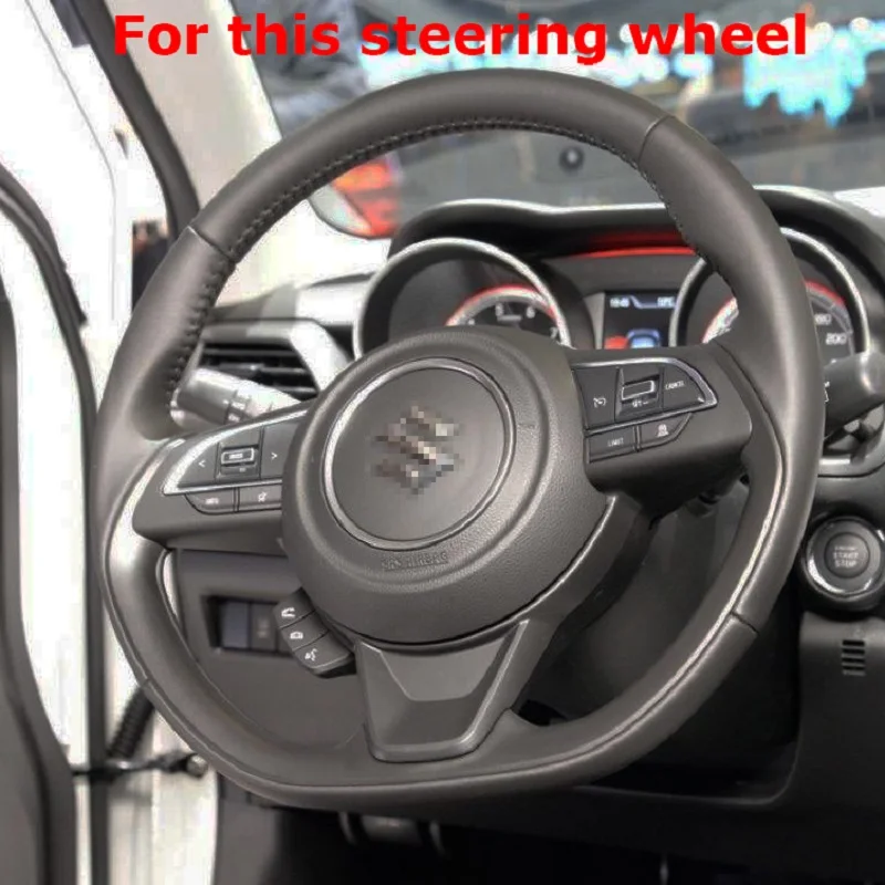 d shape car steering wheel cover volant pu leather for suzuki swift 2018 2019 braid on the steering wheel auto car accessories free global shipping