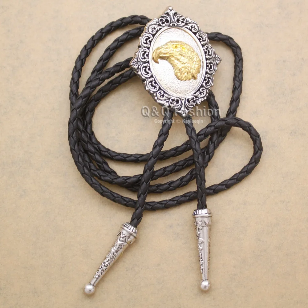 Мужские кожаные галстуки бабочки Rodeo Bolo с гравировкой в виде цветка охоты Орла