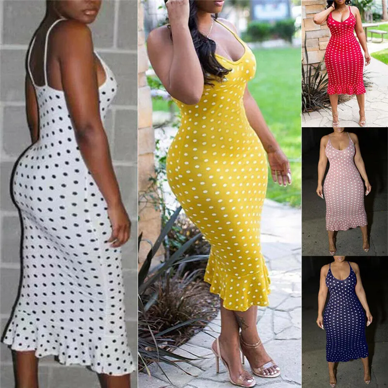 Женский сарафан в горошек плиссированный праздничный без рукавов с v-образным