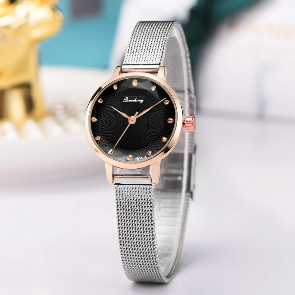 Модные роскошные серебряные повседневные женские часы из нержавеющей стали