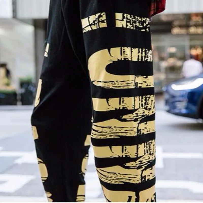 Supper Cool Men Jogger Fashion Hip Hop Harem Joggers Skinny Casual Pants Gilding Print Streetwear Harajuku Skateboard Sweatpants |