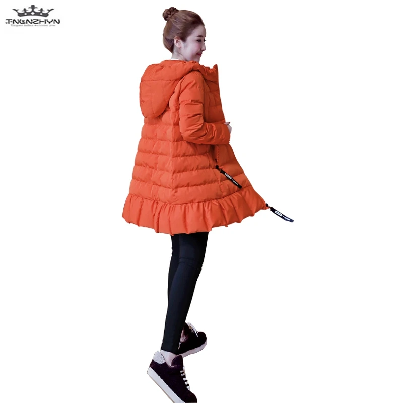 

tnlnzhyn 2019 New Winter Maternity Women Coats Thick Warm Women Hooded Medium long Down Cotton Jacket Maternity Down Jacket Y844