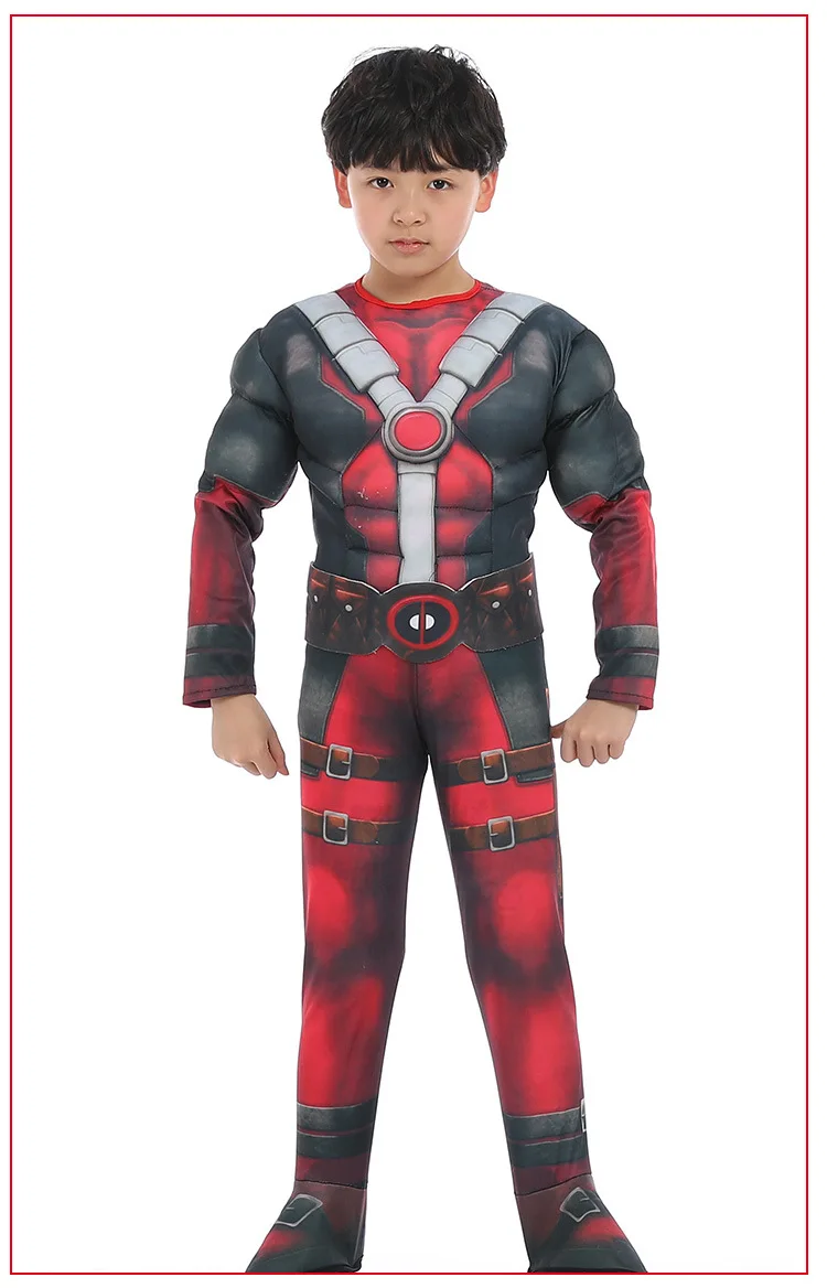 Новое поступление, роскошный костюм Дэдпула Marvel для мальчиков, Детские карнавальные вечерние маскарадные костюмы из фильма «мускул» на Хэллоуин