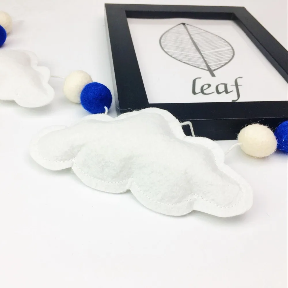 Облачная гирлянда для малышей Детская помпон Пастельная шерсть войлочные