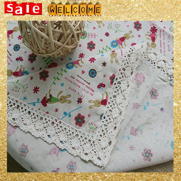 Шнурок хлопка Мультфильм Кролик Цветок Сердце Филиал Печати Скатерть Толщиной