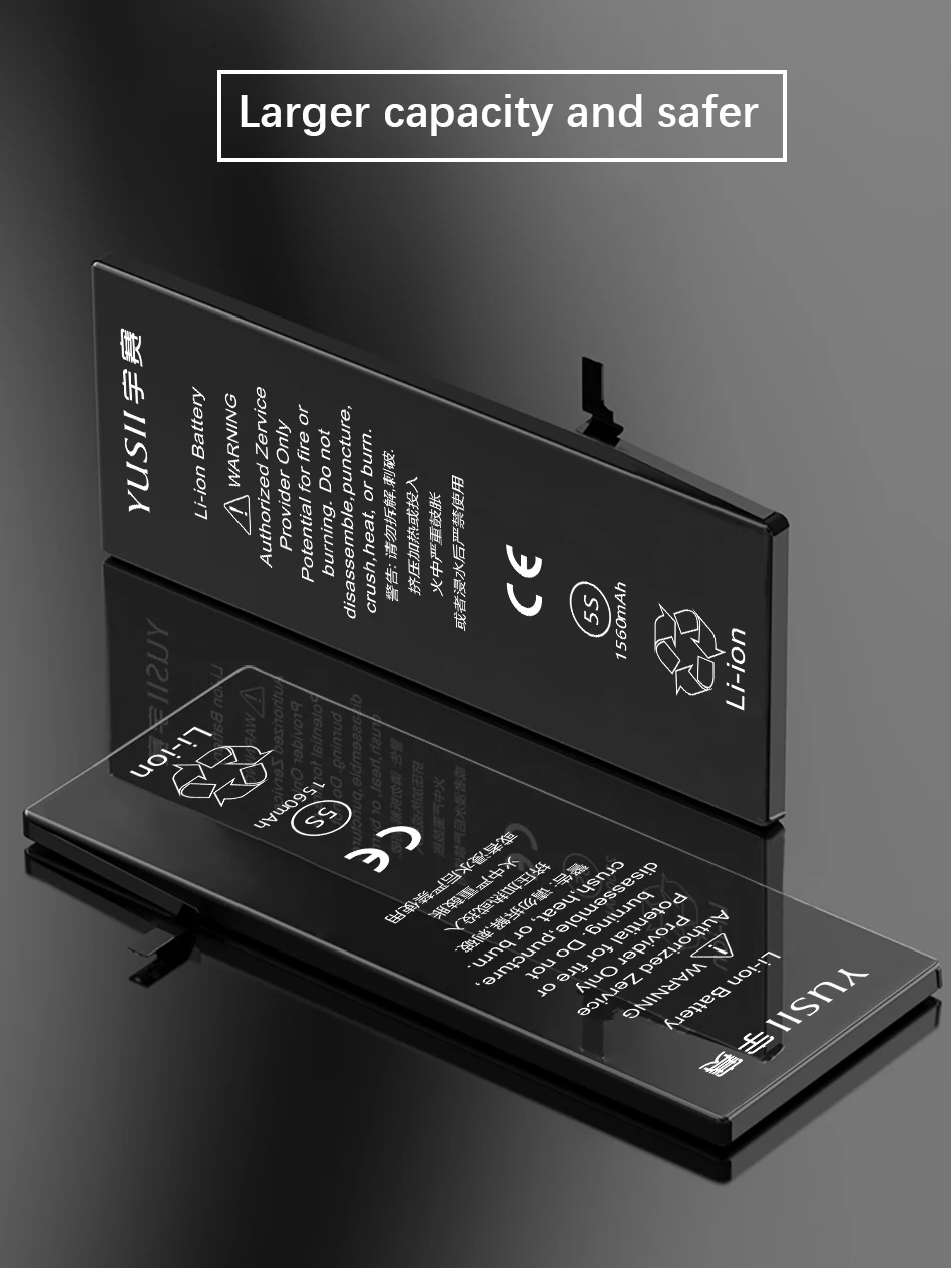 Аккумулятор YUSII для iPhone 5S, 1560 мА/ч, аккумулятор, высокое качество, запасная батарея для мобильного телефона, батарея для Apple iPhone 5S, аккумулятор