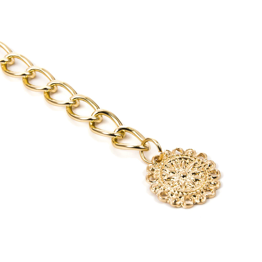 Модный простой женский пояс с цепочкой и цветочным принтом | Украшения