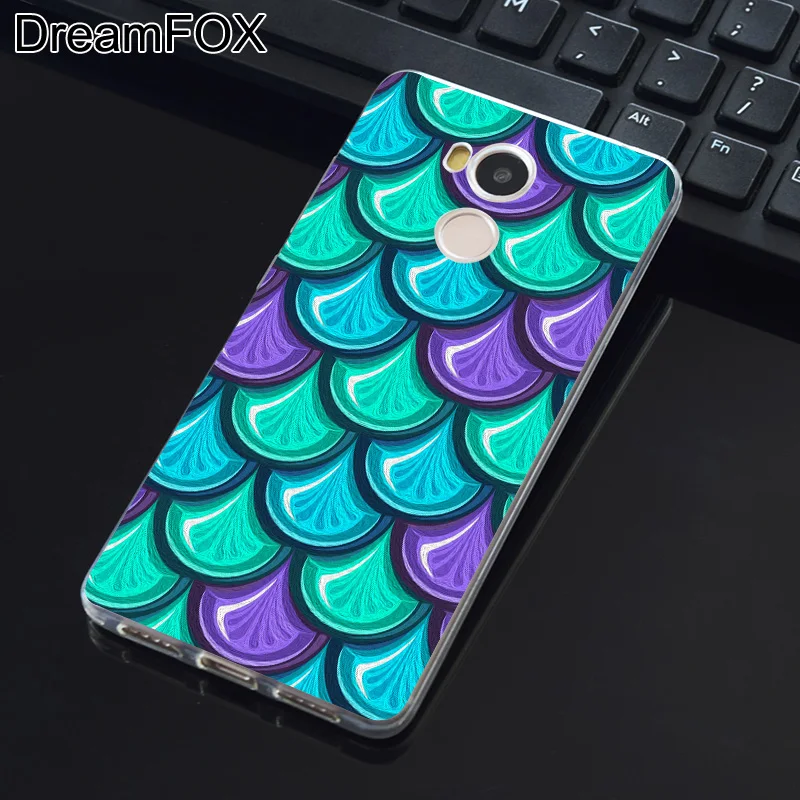 DREAMFOX M258 Русалка рыбы чешуи Мягкий ТПУ силиконовый чехол для Xiaomi Redmi Note 3 4 4X5 5A 6 7 Pro
