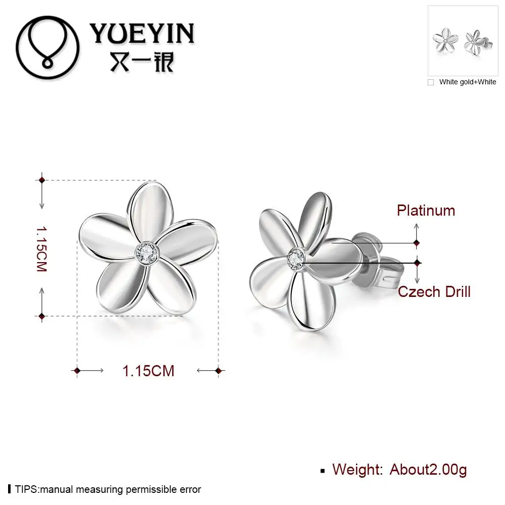 Классические простые элегантные хрустальные бусины brincos цвета розового золота