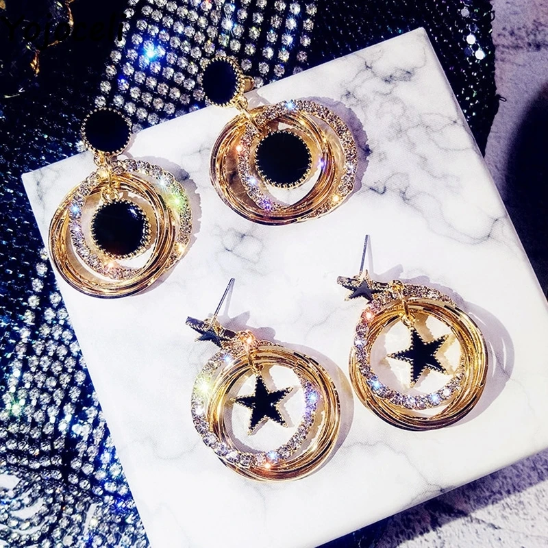 Серьги Yojoceli Bling star Стразы женские ювелирные изделия серьги пляжные вечерние