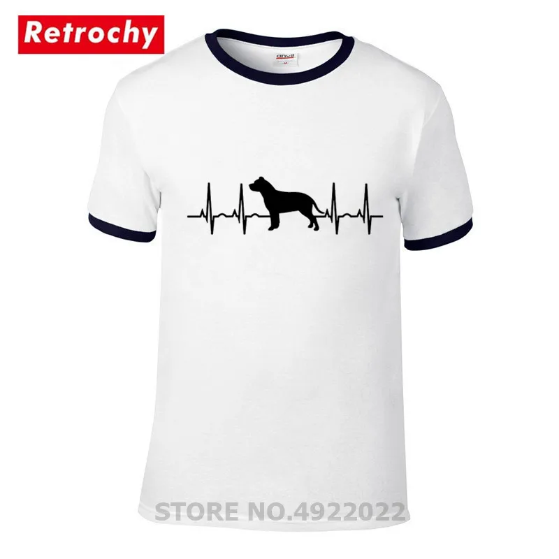 Повседневные Питбуль Собака сердцебиение футболка Camisetas для мужчин женщин