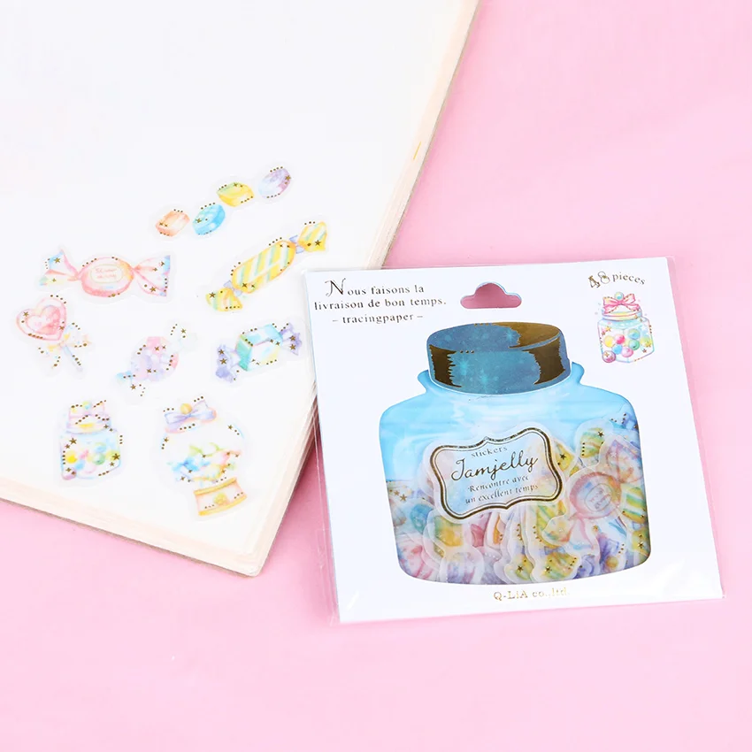 48 шт. Kawaii Мультфильм желаний бутылки наклейки s DIY дневник тетрадь альбом Кубок Декор руководство бронзирующий стикер для канцелярских товаров - Цвет: Candy