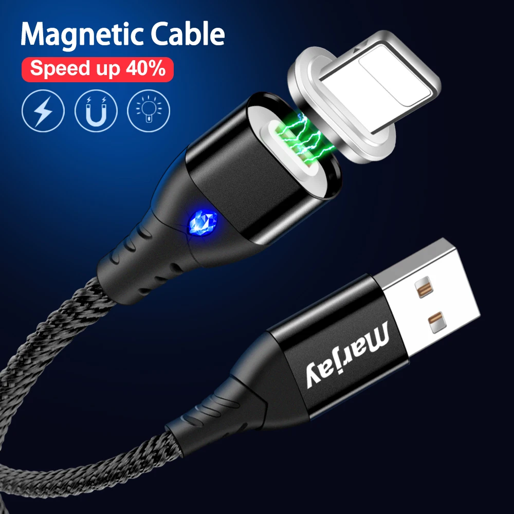 Marjay светодиодный магнитный usb кабель для iPhone 6S 6 7 8 Plus USB передачи данных зарядное