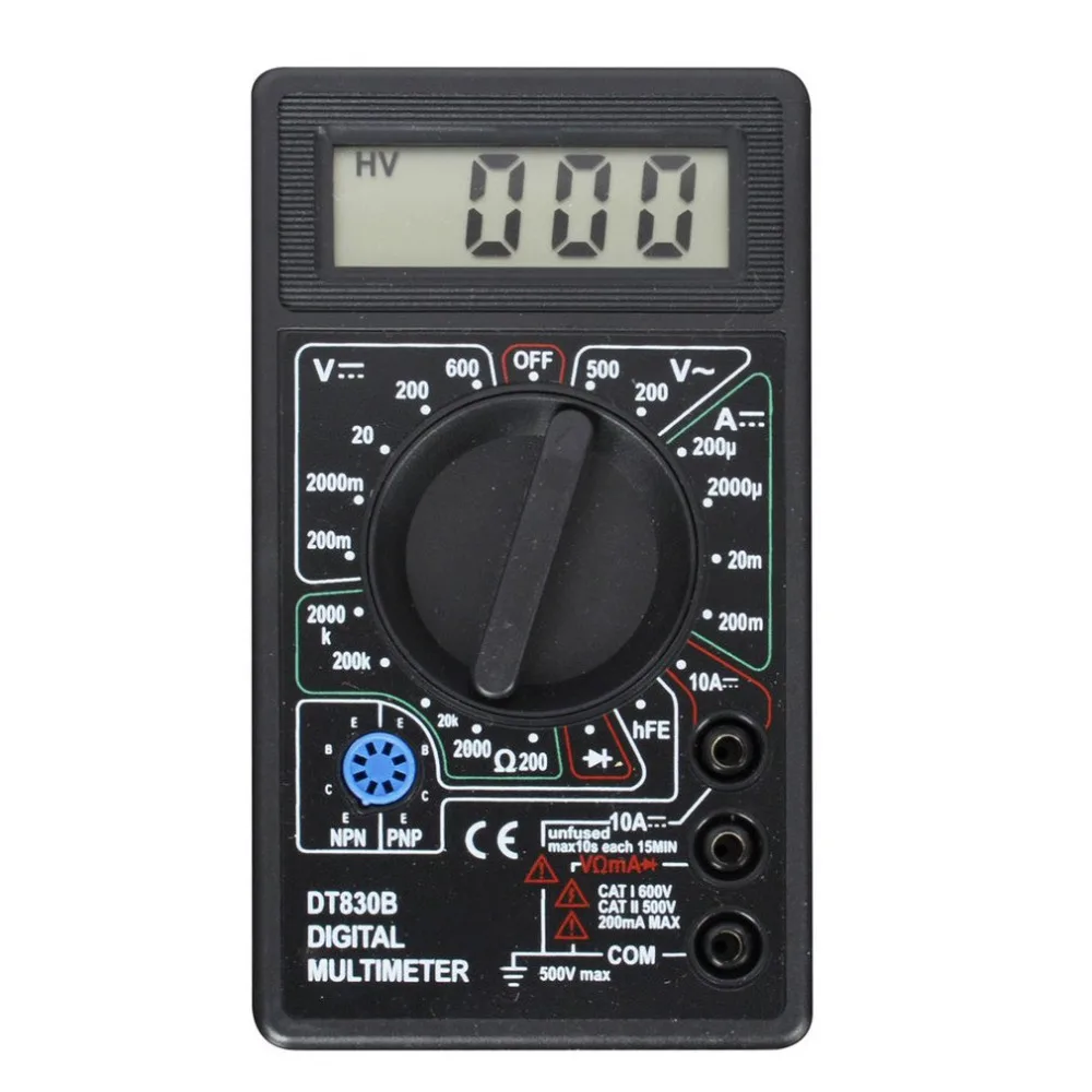 DT830B мини мультиметр ЖК дисплей цифровой Multimetro для вольт ампер тестер