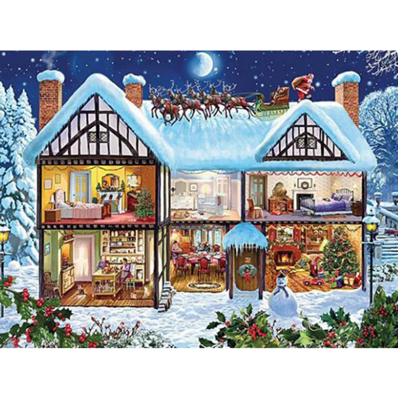 

5D DIY Diamond Painting Cartoon Full Square Snowman Picture Of Rhinestone Diamond Embroidery Christmas Home Decor H1016
