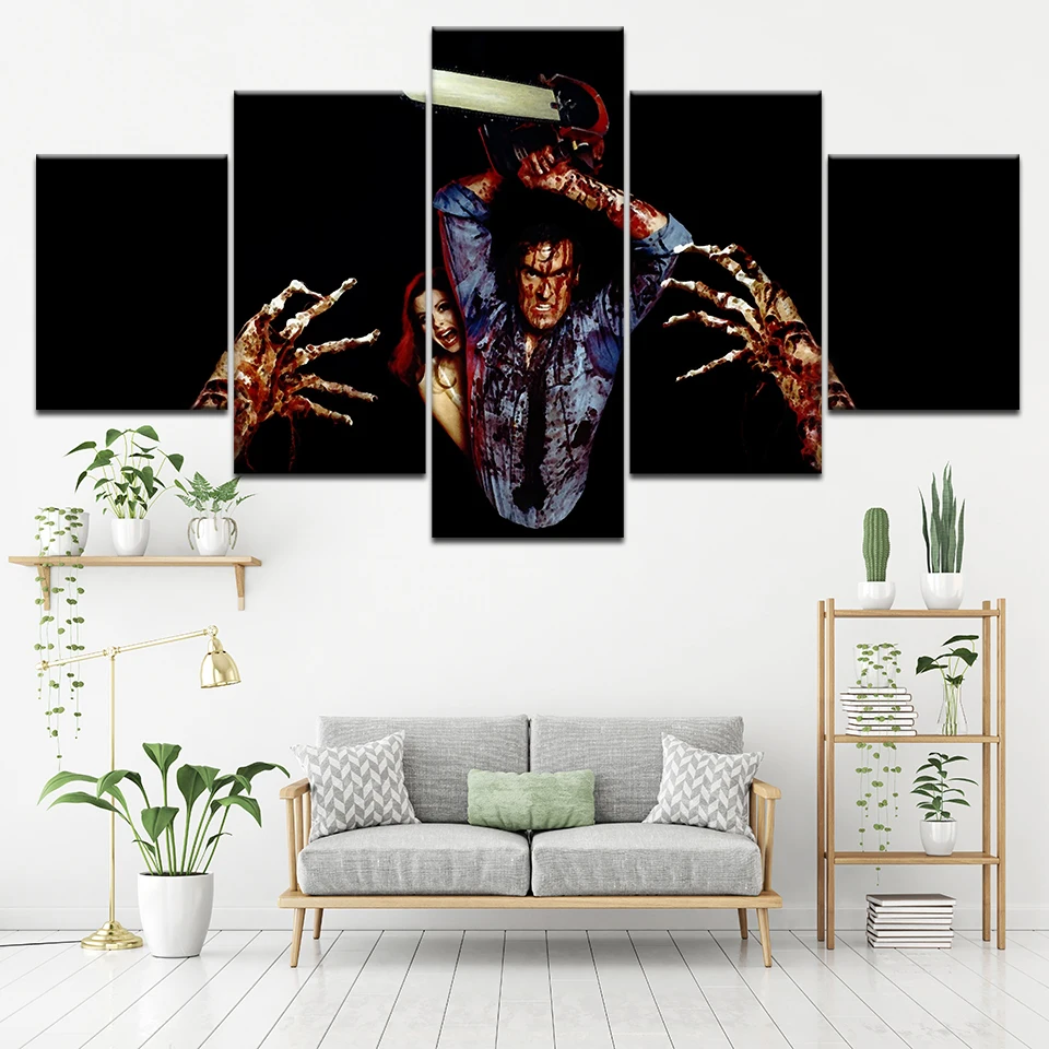 

Canvas Painting horror movie The Evil Dead 5 Pieces Wall Art Painting Modular Wallpapers Poster Print for living room Home Decor
