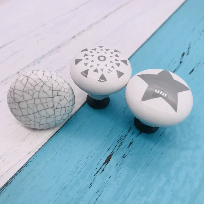 Дверные ручки из c одним отверстием круглый керамики в европейском стиле для