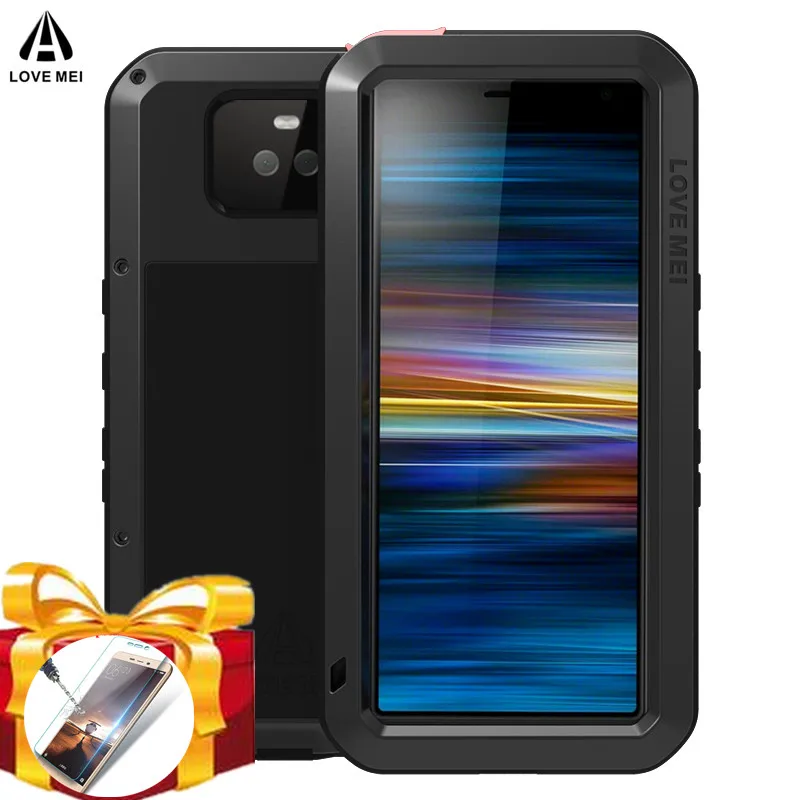 Gorrila Glass) металлический армированный сверхпрочный защитный чехол для Sony Xperia 10 Plus