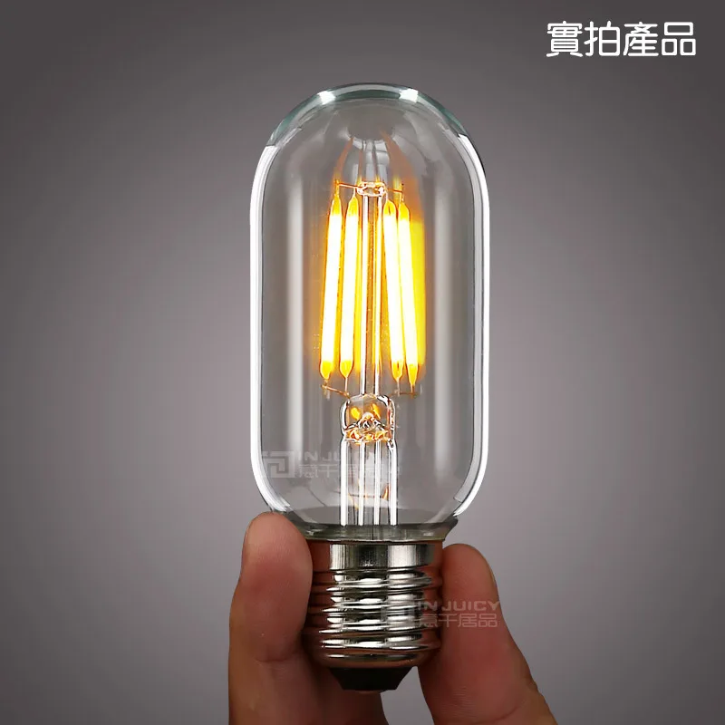 10PCS  LED Filament Bubble 4W  T45 Antique Edison Bulbs E27