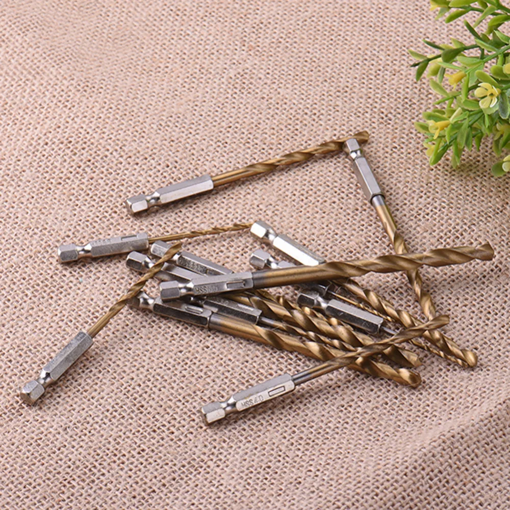 13pcs High Speed Steel HSS Drill Bits Set Titanium Coated Woodworking Tools 1.5-6.5mm | Инструменты