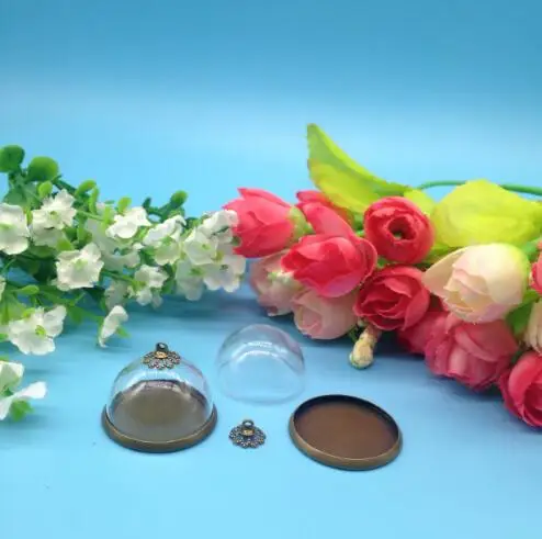 Стеклянный шар с полукруглым бронзовым покрытием 100 шт./лот 25 мм пузырьковая